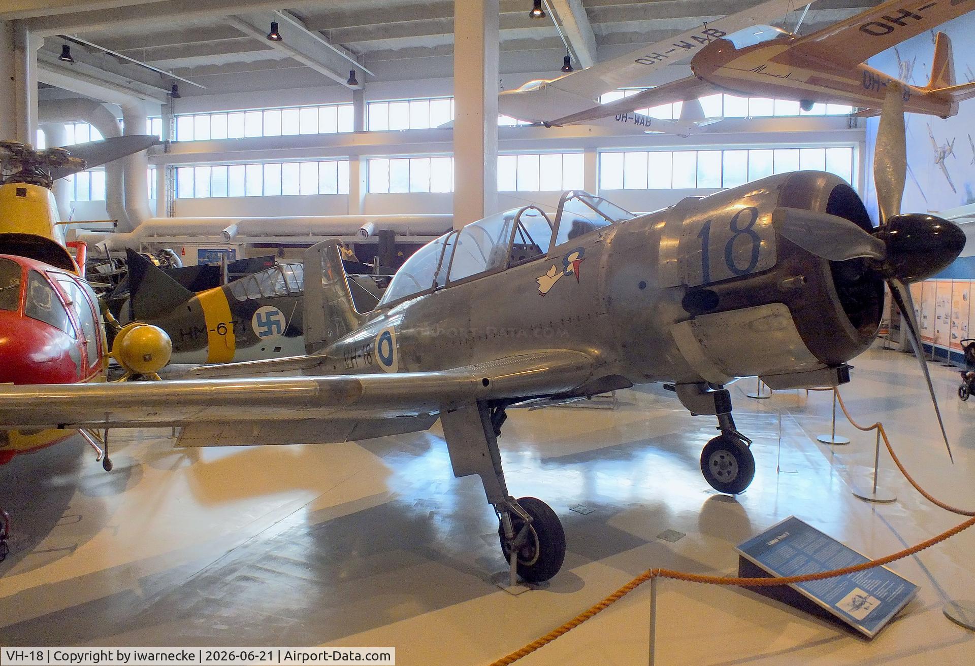 Aircraft VH-18, Valmet Vihuri II, c/n II/17, Valmet Vihuri II at the Suomen Ilmavoimamuseo (Finnish Air Force Museum, formerly known as Keski-Suomen Ilmailumuseo / Aviation Museum of Central Finland), Jyväskylä-Tikkakoski, photo by iwarnecke