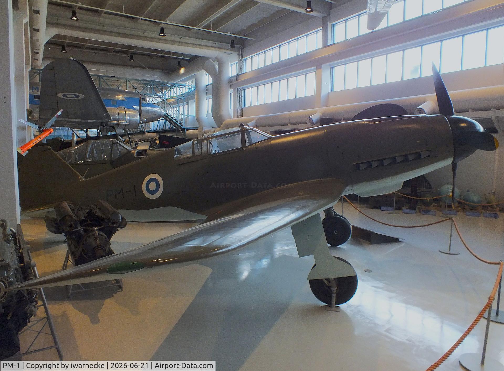 Aircraft PM-1, 1945 VL Pyörremyrsky, c/n 1, Valtion lentokonetehdas VL Pyörremyrsky at the Suomen Ilmavoimamuseo (Finnish Air Force Museum, formerly known as Keski-Suomen Ilmailumuseo / Aviation Museum of Central Finland), Jyväskylä-Tikkakoski, photo by iwarnecke