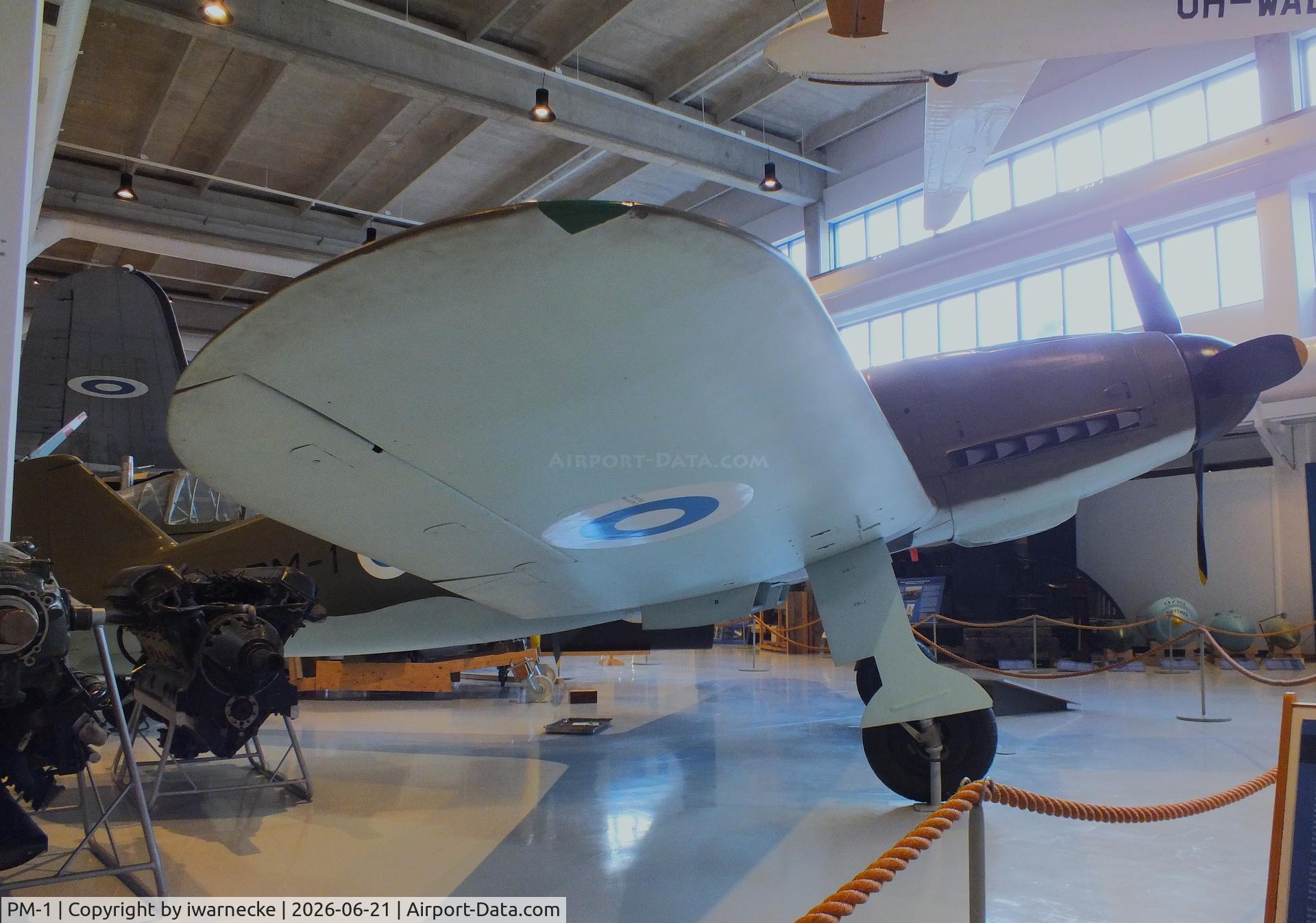 Aircraft PM-1, 1945 VL Pyörremyrsky, c/n 1, Valtion lentokonetehdas VL Pyörremyrsky at the Suomen Ilmavoimamuseo (Finnish Air Force Museum, formerly known as Keski-Suomen Ilmailumuseo / Aviation Museum of Central Finland), Jyväskylä-Tikkakoski, photo by iwarnecke