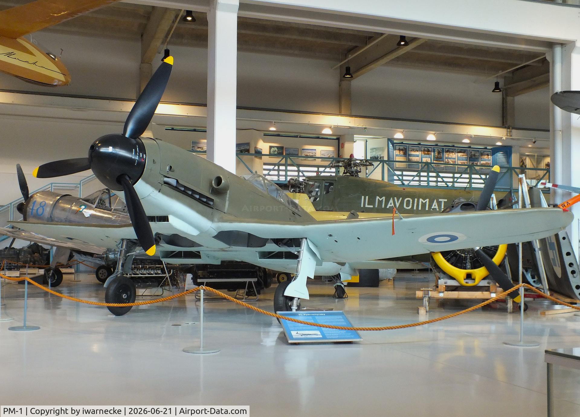 Aircraft PM-1, 1945 VL Pyörremyrsky, c/n 1, Valtion lentokonetehdas VL Pyörremyrsky at the Suomen Ilmavoimamuseo (Finnish Air Force Museum, formerly known as Keski-Suomen Ilmailumuseo / Aviation Museum of Central Finland), Jyväskylä-Tikkakoski, photo by iwarnecke