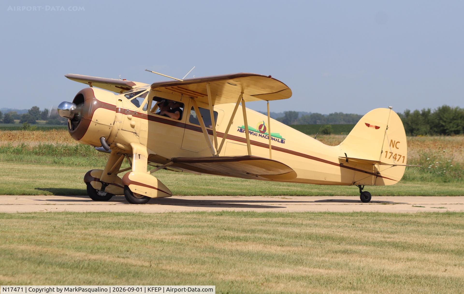 Aircraft N17471, 1937 Waco YKS-7, c/n 4614, Waco YKS-7, at KFEP, photo by MarkPasqualino