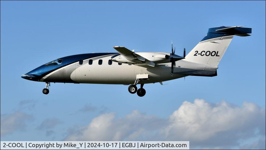 Aircraft 2-COOL, 2007 Piaggio P-180 Avanti II, c/n 1149, 2007 Piaggio P-180 Avanti II arriving at Gloucestershire Airport, at EGBJ, photo by Mike_Y