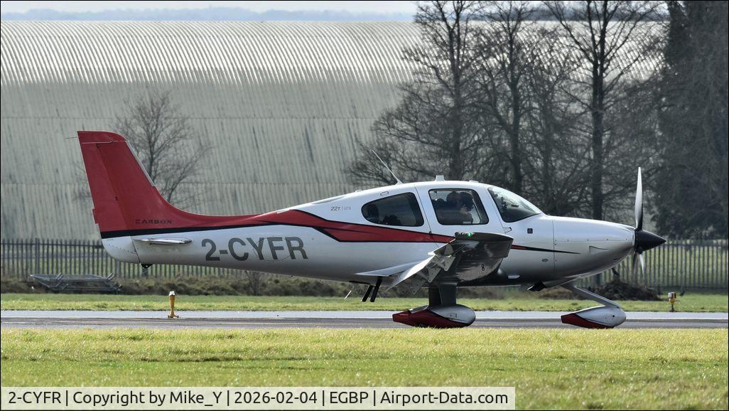 Aircraft 2-CYFR, 2015 Cirrus SR22T Perspective G5, c/n 1070, 2015 Cirrus SR22T Perspective G5 arriving at Cotswold Airport, at EGBP, photo by Mike_Y