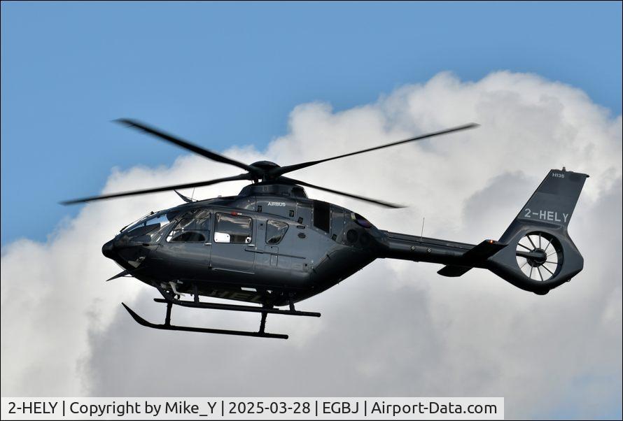 Aircraft 2-HELY, Airbus Eurocopter EC-135, c/n 2173, Eurocopter EC-135 at Gloucestershire Airport, at EGBJ, photo by Mike_Y