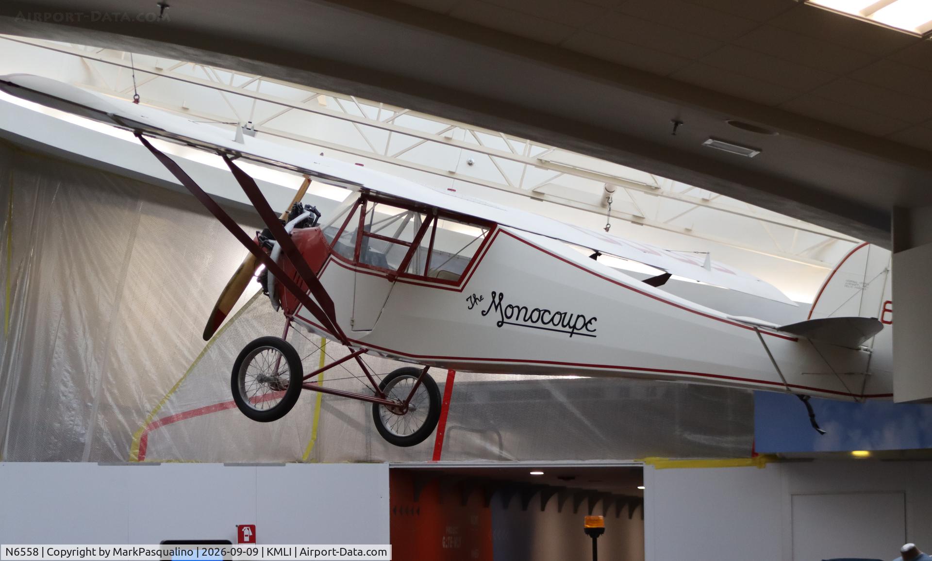 Aircraft N6558, 1928 Monocoupe 70, c/n 85, Monocoupe 70, at KMLI, photo by MarkPasqualino