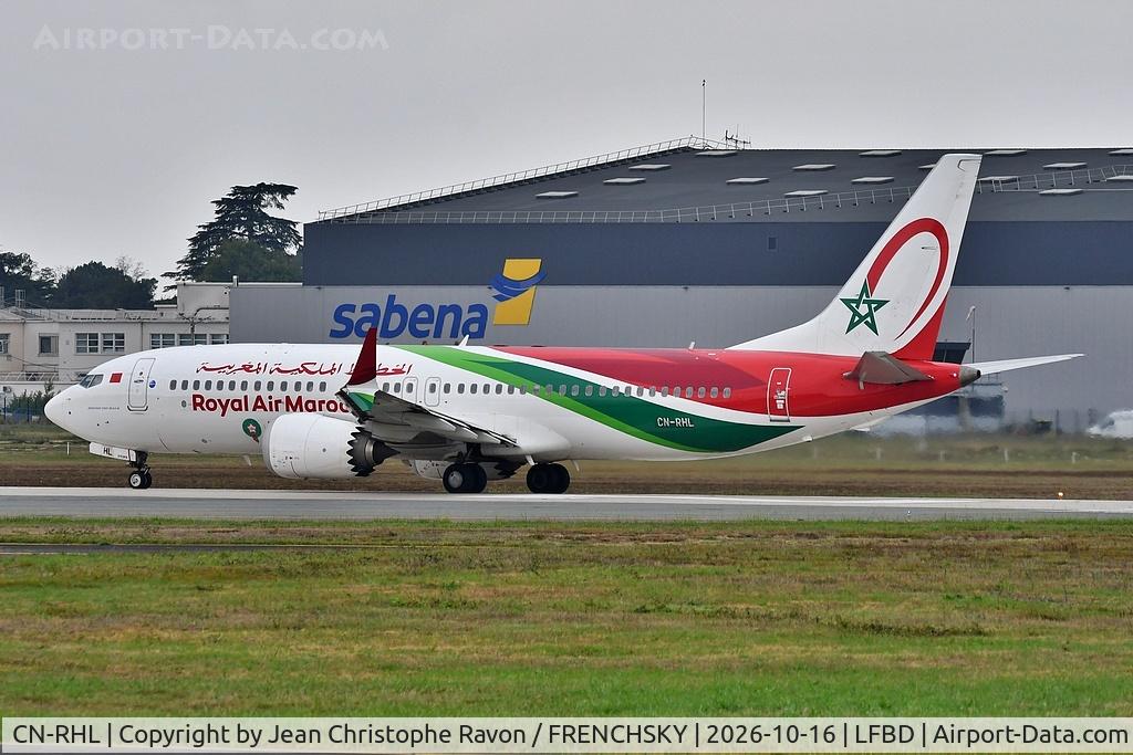 Aircraft CN-RHL, 2021 Boeing 737-8 MAX, c/n 43313 l/n 7820, Bordeaux (BOD) Casablanca (CMN) AT793, at LFBD, photo by Jean Christophe Ravon / FRENCHSKY