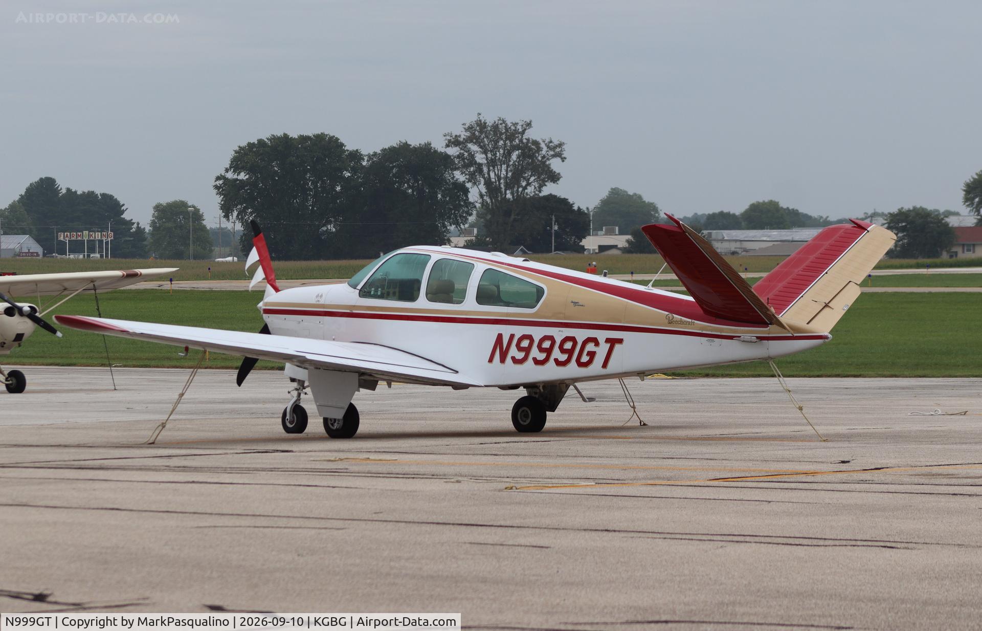 Aircraft N999GT, 1964 Beech S35 Bonanza, c/n D-7686, Beech S35, at KGBG, photo by MarkPasqualino