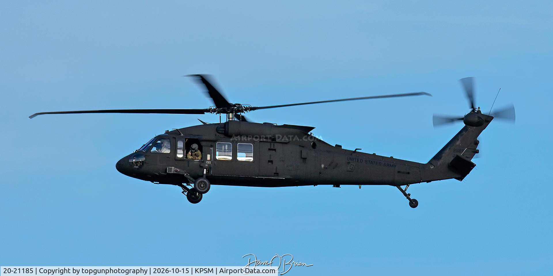 Aircraft 20-21185, 2021 Sikorsky UH-60M Black Hawk, c/n 1185, GUARD21185 inbound from Albany NY, at KPSM, photo by topgunphotography