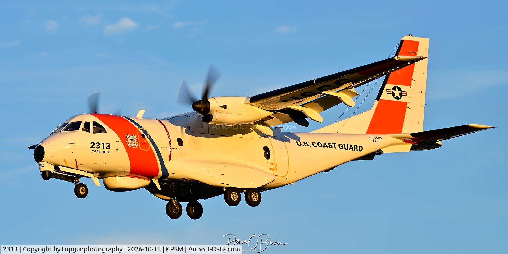 Aircraft 2313, 2012 Airtech HC-144A Ocean Sentry (CN-235M-300), c/n C202, CASA HC-144 Ocean Sentry out of Cape Cod, MA, at KPSM, photo by topgunphotography