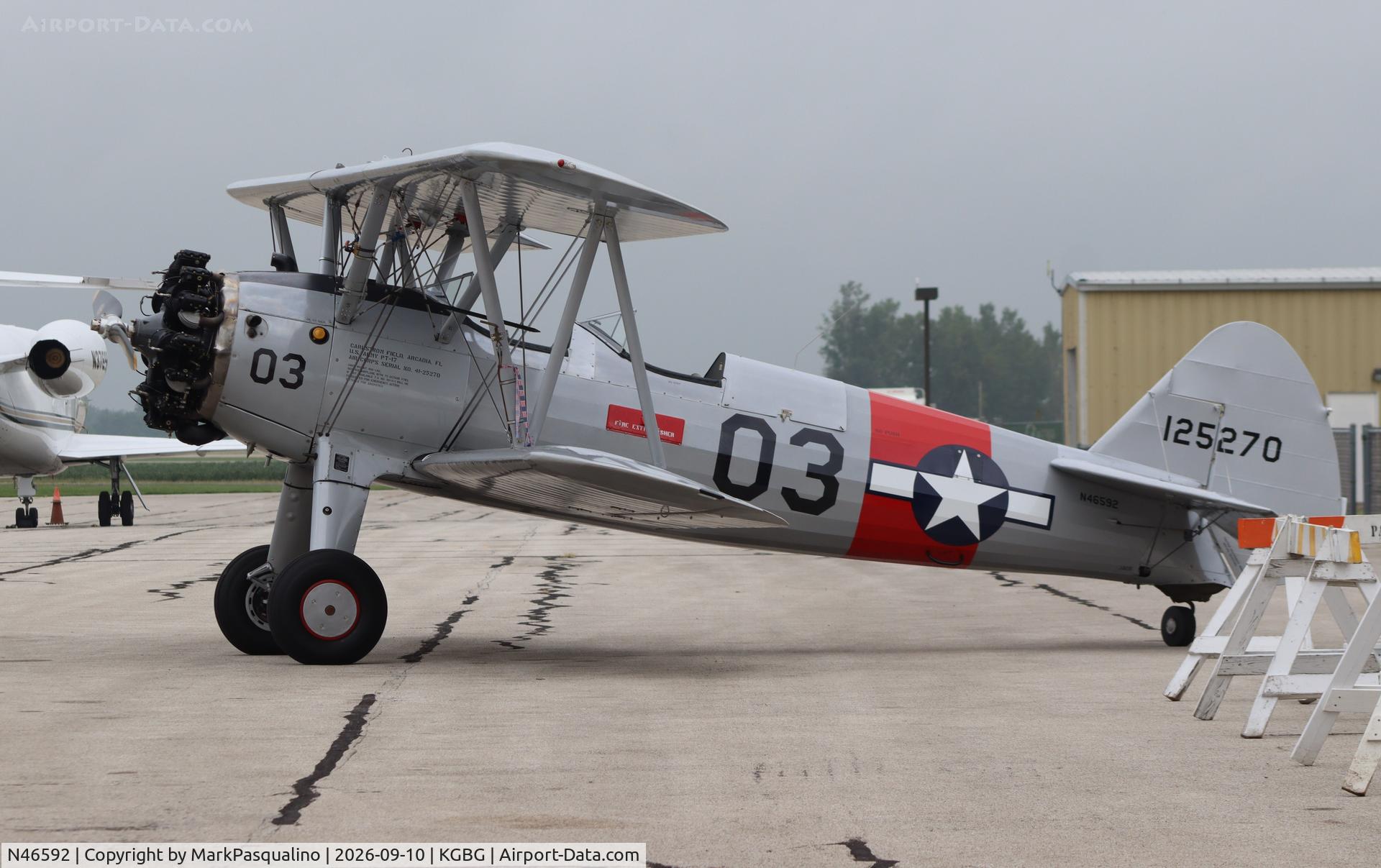 Aircraft N46592, 1941 Boeing A75N1(PT17), c/n 75-2759, Stearman, at KGBG, photo by MarkPasqualino