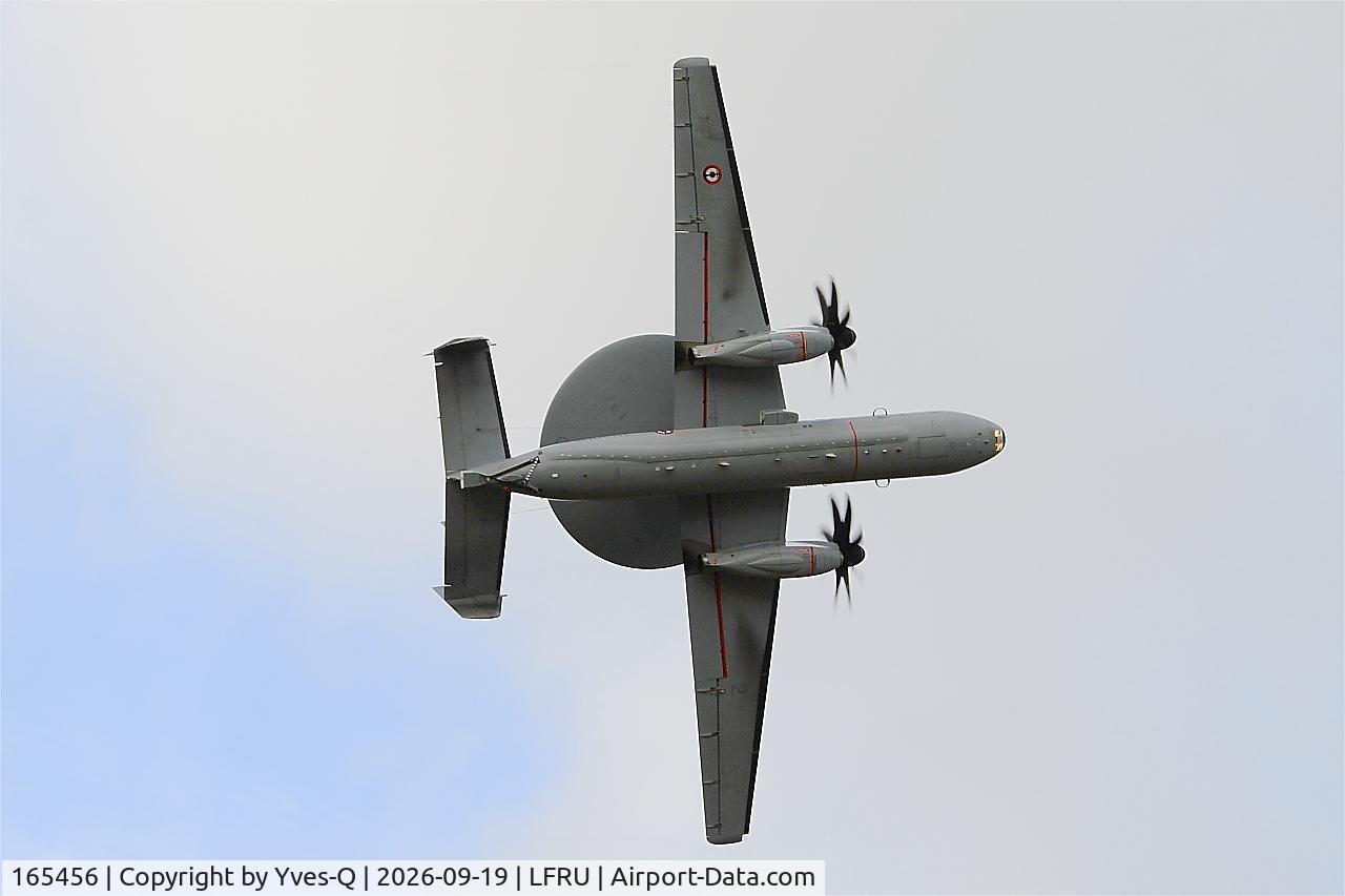 Aircraft 165456, Northrop Grumman E-2C Hawkeye, c/n FR-2, Northrop Grumman E-2C Hawkeye, On display, Morlaix-Ploujean airport (LFRU-MXN), at LFRU, photo by Yves-Q