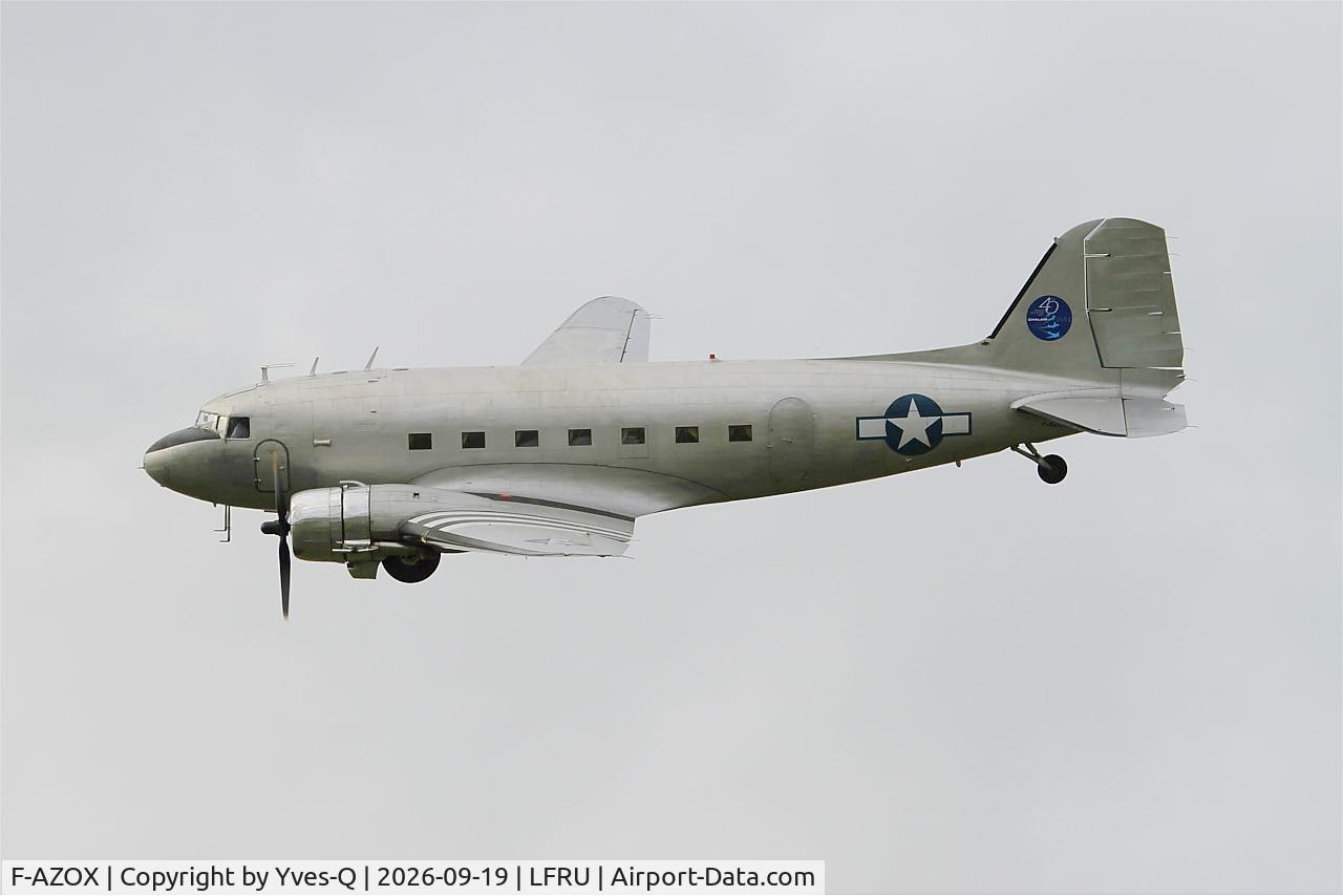 Aircraft F-AZOX, 1945 Douglas DC-3C-S1C3G (C-47B-35-DK), c/n 16604 l/n 33352, Douglas DC-3C-S1C3G, On display, Morlaix-Ploujean airport (LFRU-MXN), at LFRU, photo by Yves-Q