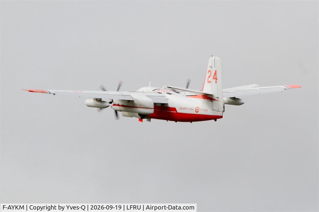 Aircraft F-AYKM, Grumman Conair S-2T Turbo Firecat, c/n 461/021, Grumman Conair S-2T Turbo Firecat, On display, Morlaix-Ploujean airport (LFRU-MXN), at LFRU, photo by Yves-Q