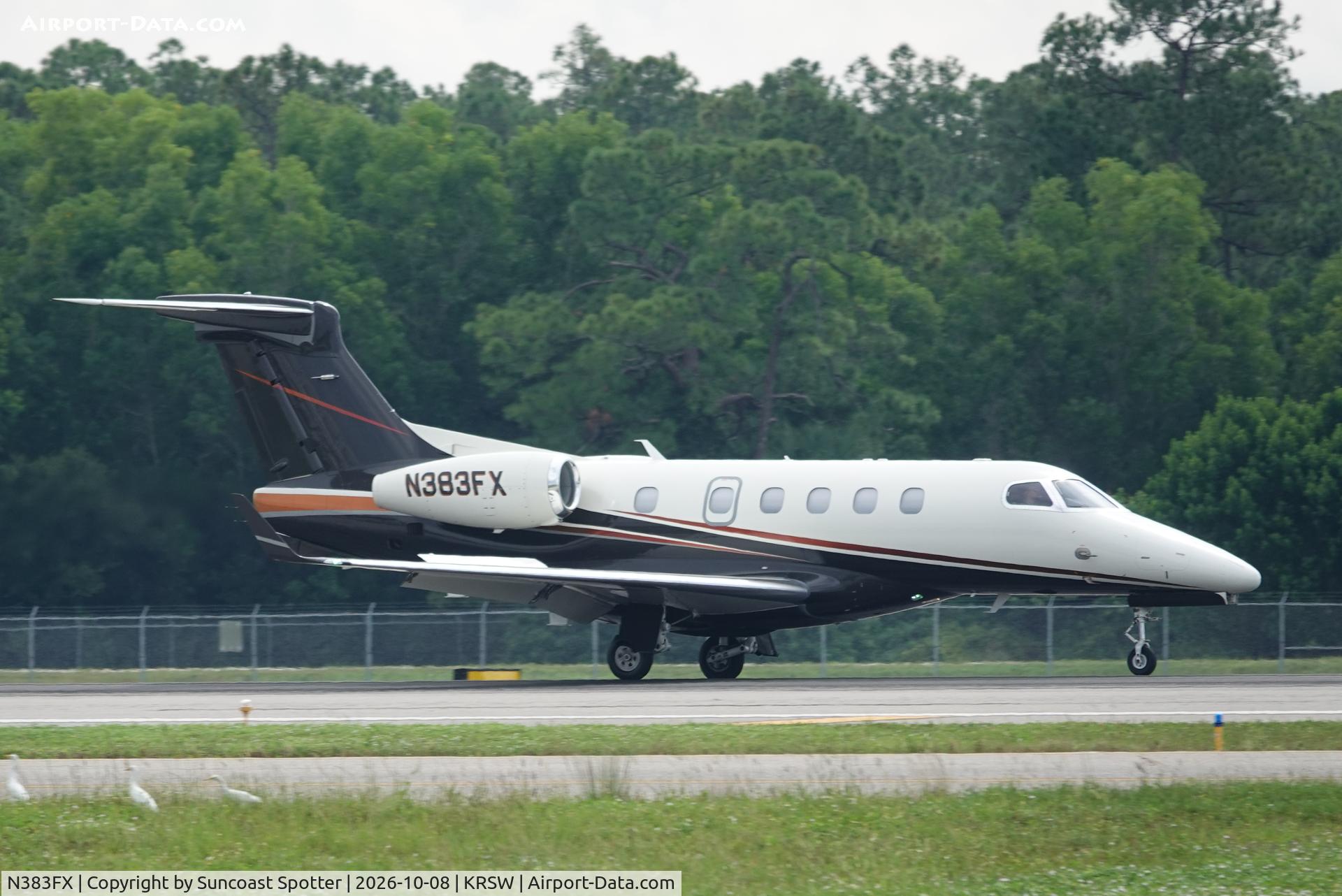 Aircraft N383FX, 2020 Embraer Executive Aircraft Inc EMB-505, c/n 50500576, Flexjet 383 arrives at Southwest Florida International Airport following flight from Sarasota-Bradenton International Airport, at KRSW, photo by Suncoast Spotter
