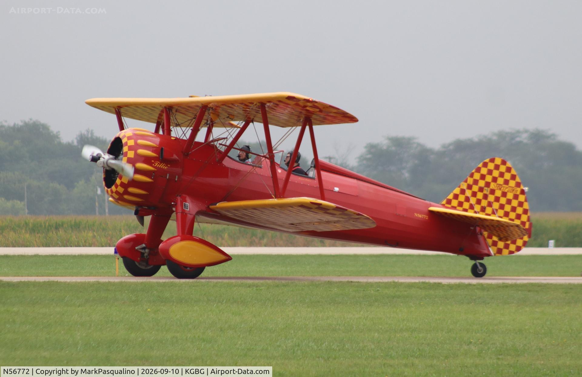 Aircraft N56772, 1941 Boeing A75N1(PT17), c/n 75-2451, Stearman, at KGBG, photo by MarkPasqualino