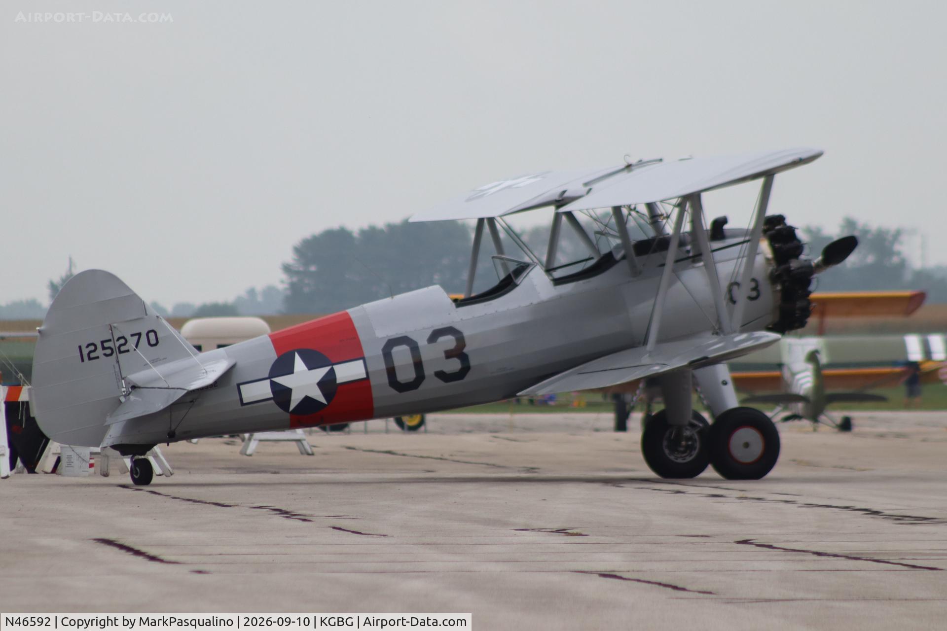 Aircraft N46592, 1941 Boeing A75N1(PT17), c/n 75-2759, sTEARMAN, at KGBG, photo by MarkPasqualino