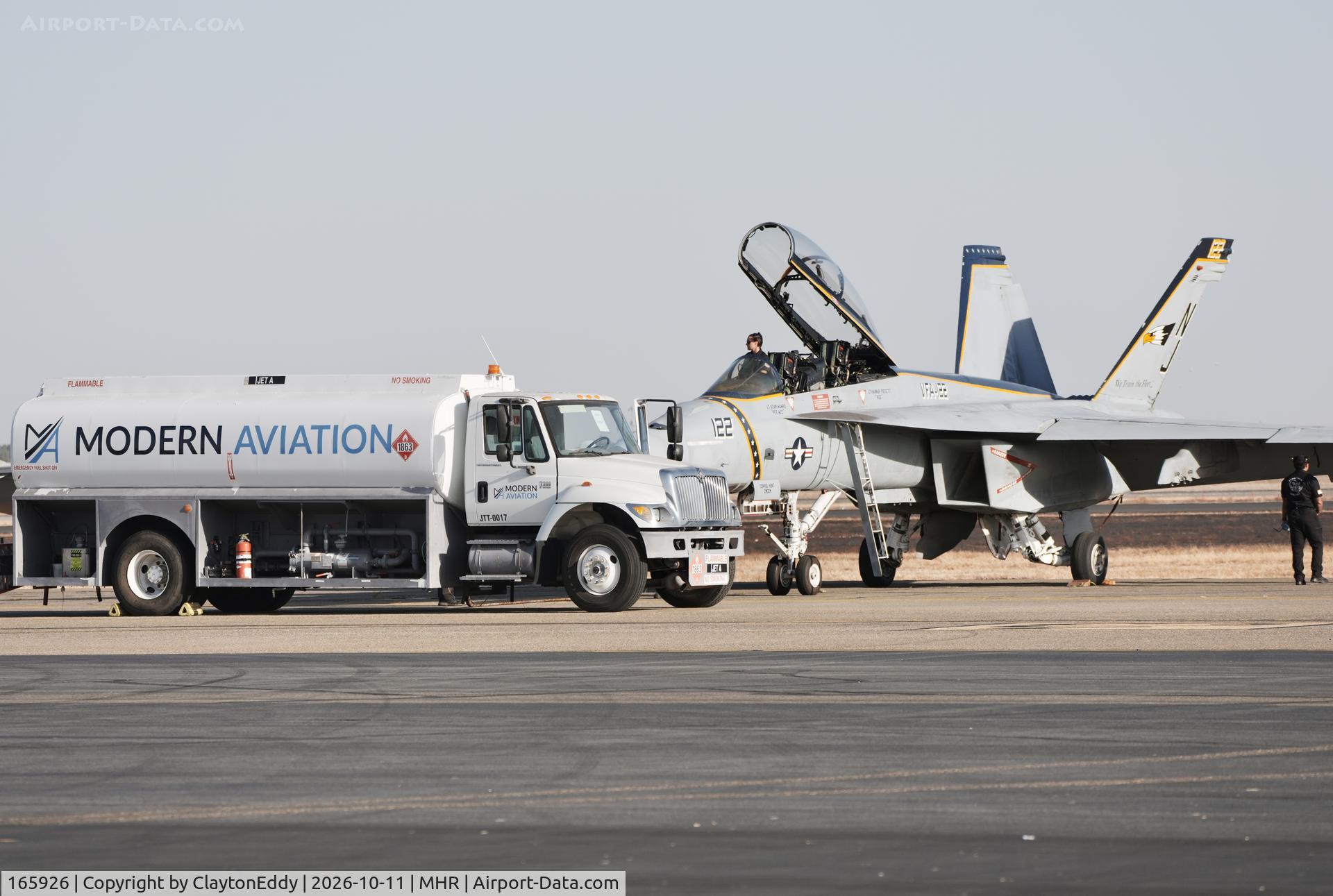 Aircraft 165926, 2003 Boeing F/A-18F Super Hornet, c/n F072, California Capital Airshow 2026, at MHR, photo by ClaytonEddy