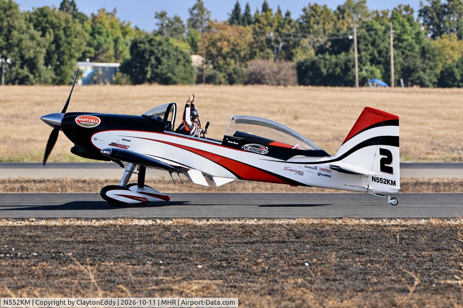 Aircraft N552KM, 2004 Vans RV-8, c/n 81552, California Capital Airshow 2026, at MHR, photo by ClaytonEddy