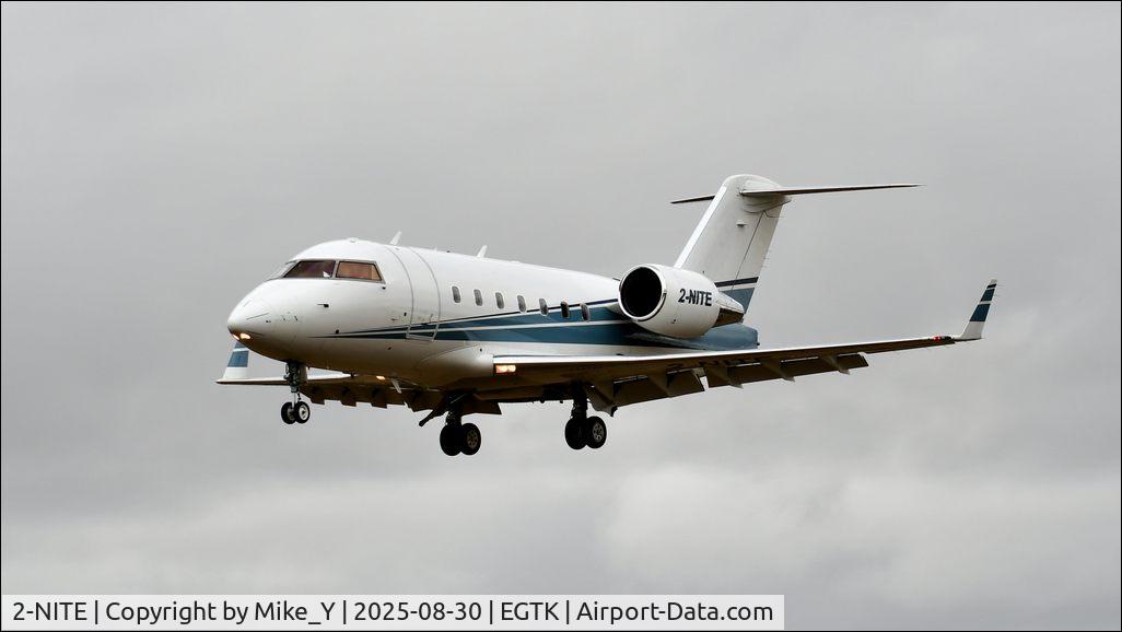 Aircraft 2-NITE, 2005 Bombardier Challenger 604 (CL-600-2B16), c/n 5616, 2005 Bombardier Challenger 604 arriving at London Oxford Airport, at EGTK, photo by Mike_Y