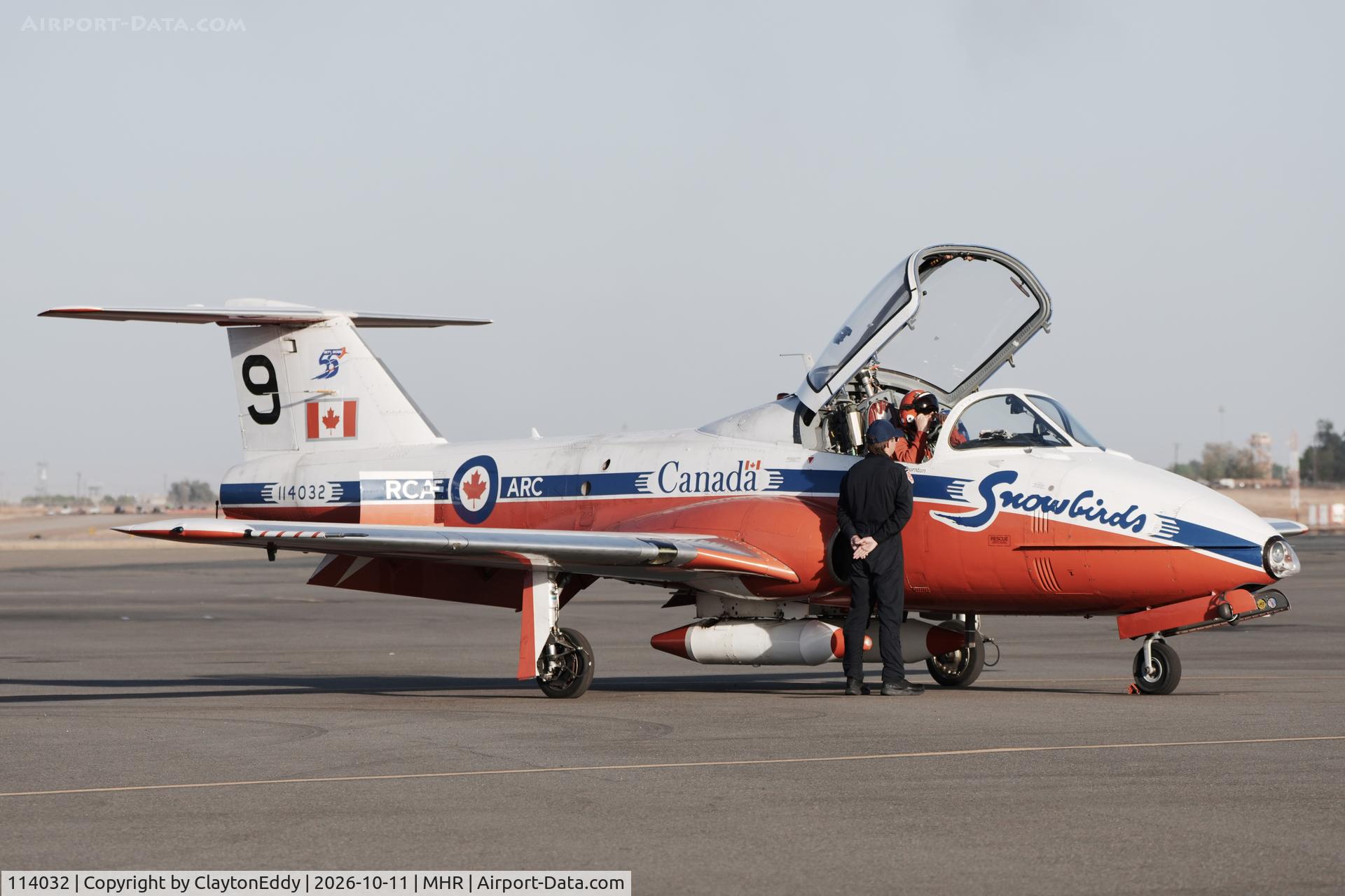 Aircraft 114032, 1964 Canadair CT-114 Tutor, c/n 1034, Last year of the CT-114 Tutor California Capital Airshow 2026, at MHR, photo by ClaytonEddy
