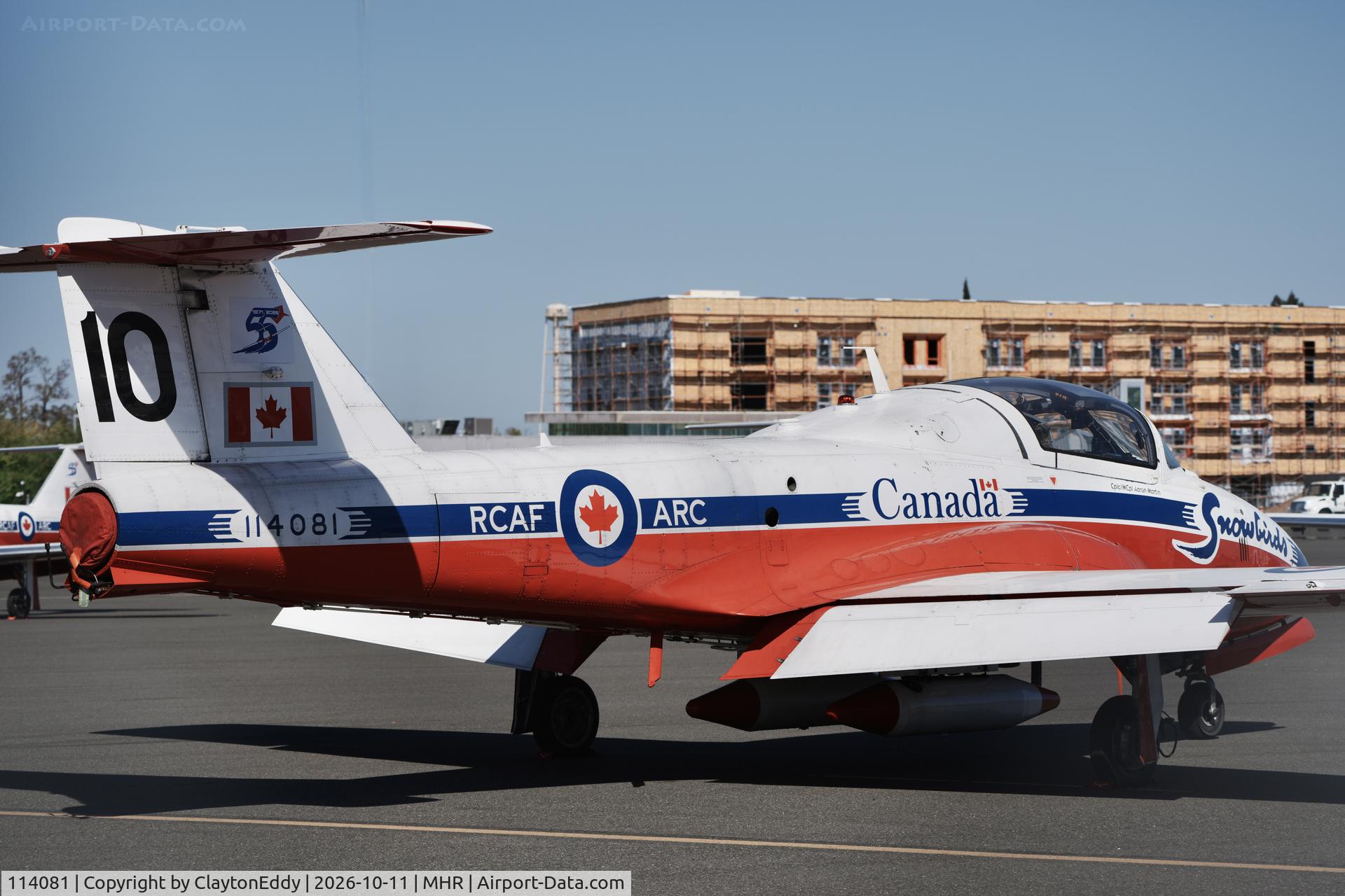Aircraft 114081, Canadair CT-114 Tutor, c/n 1081, Last year of the CT-114 Tutor aircraft California Capital Airshow 2026, at MHR, photo by ClaytonEddy