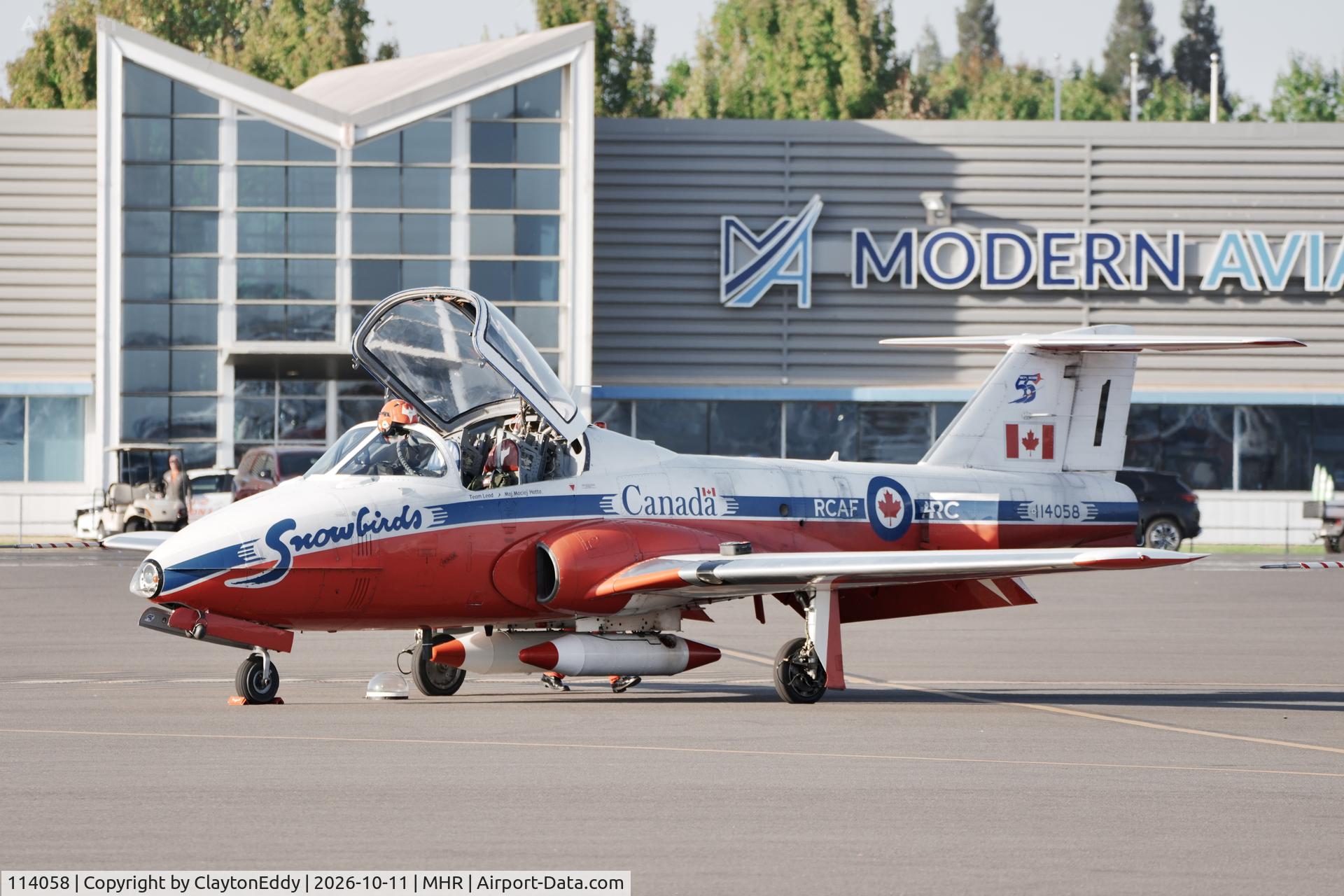 Aircraft 114058, Canadair CT-114 Tutor, c/n 1058, Last year of the CT-114 Tudor aircraft California Capital Airshow 2026., at MHR, photo by ClaytonEddy
