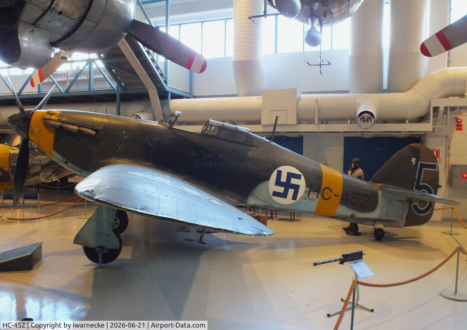 Aircraft HC-452, Hawker Hurricane I, c/n 41H/11096, Hawker Hurricane I at the Suomen Ilmavoimamuseo (Finnish Air Force Museum, formerly known as Keski-Suomen Ilmailumuseo / Aviation Museum of Central Finland), Jyväskylä-Tikkakoski, photo by iwarnecke
