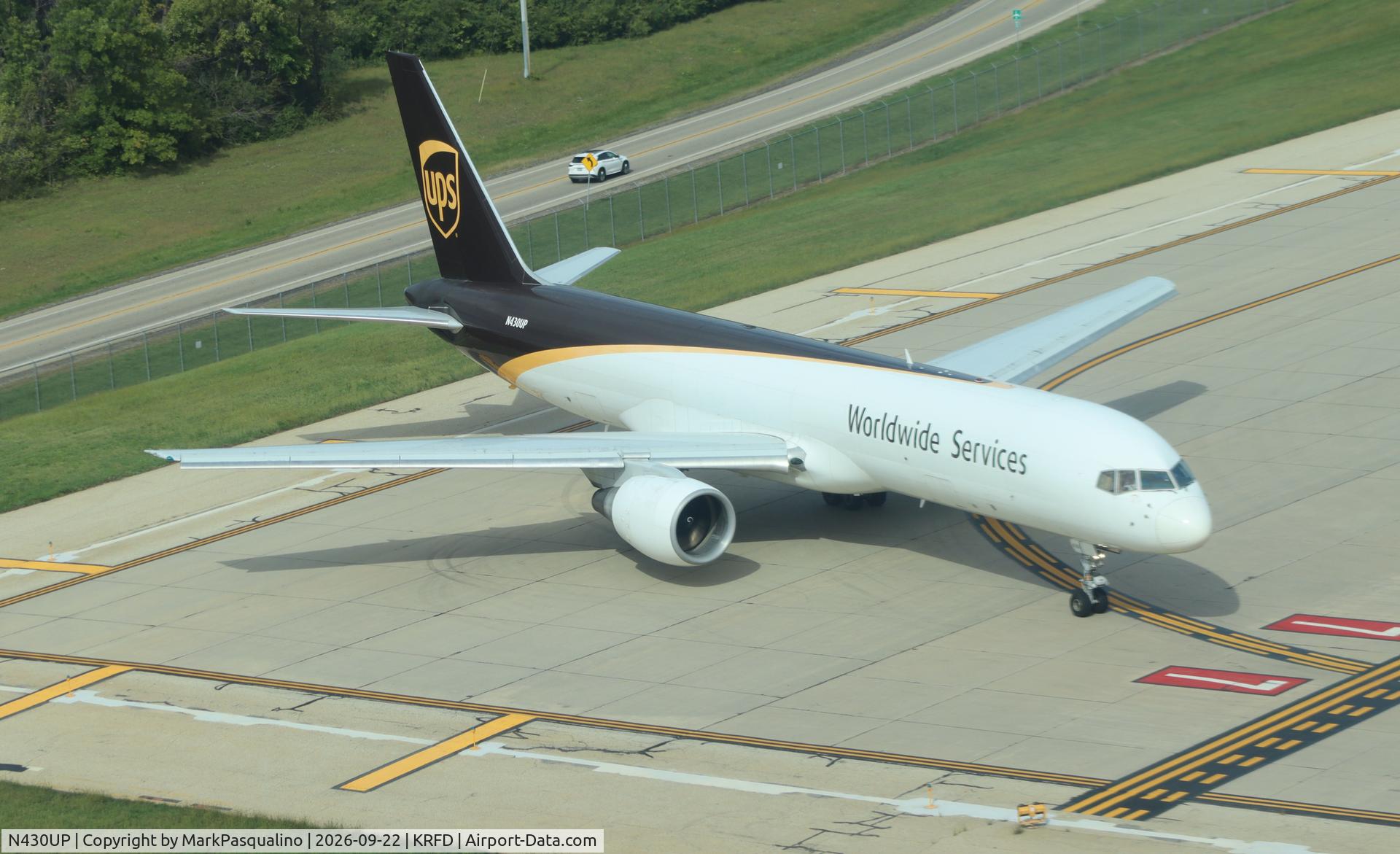 Aircraft N430UP, 1992 Boeing 757-24APF, c/n 25461, Boeing 757-24APF, at KRFD, photo by MarkPasqualino