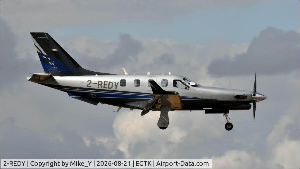 Aircraft 2-REDY, Daher TBM-910, c/n 1336, 2020 Daher TBM-910 arriving at London Oxford Airport, at EGTK, photo by Mike_Y