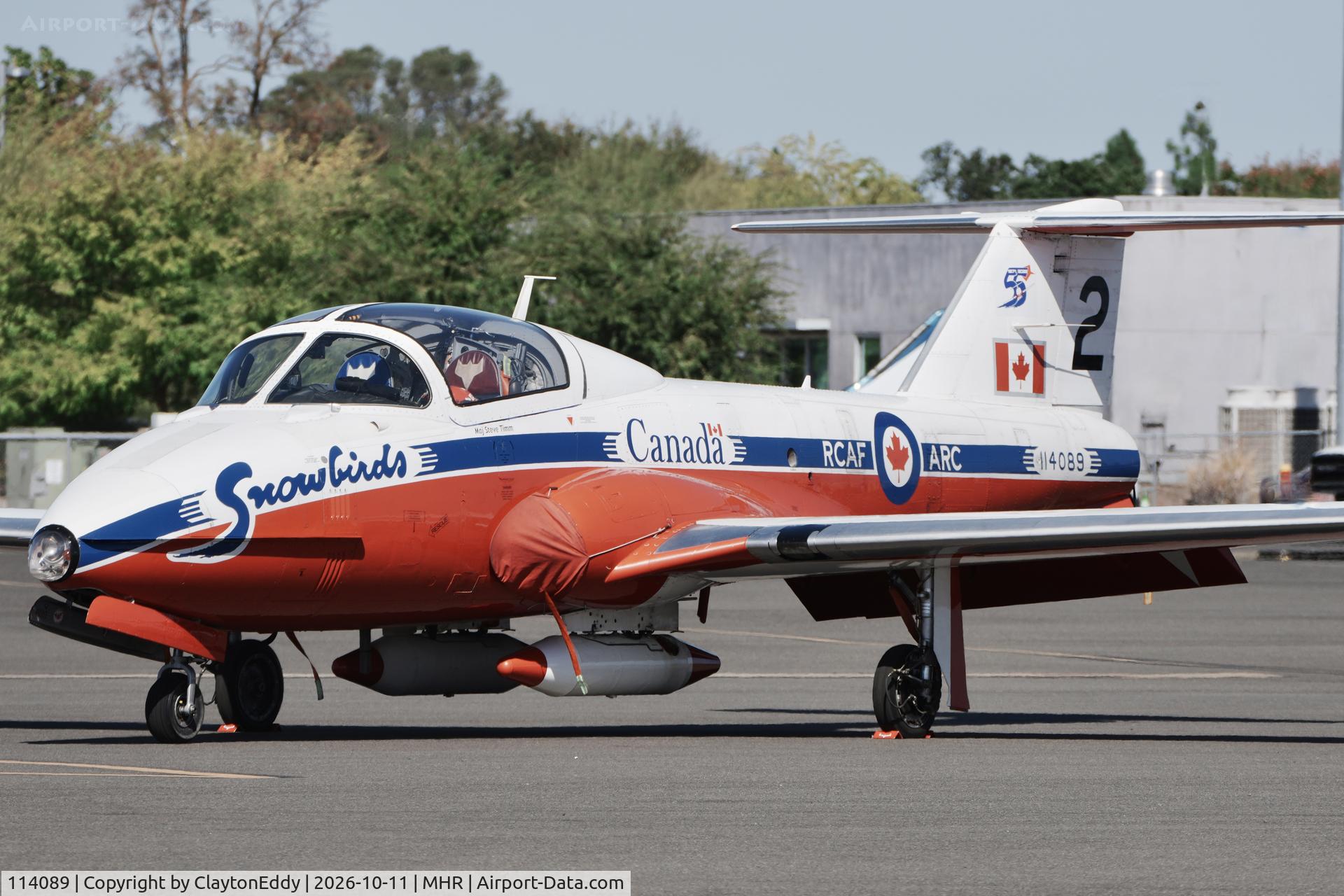 Aircraft 114089, Canadair CT-114 Tutor, c/n 1089, Last year of the CT-114 Tutor aircraft switching to prop planes California Capital Airshow 2026, at MHR, photo by ClaytonEddy
