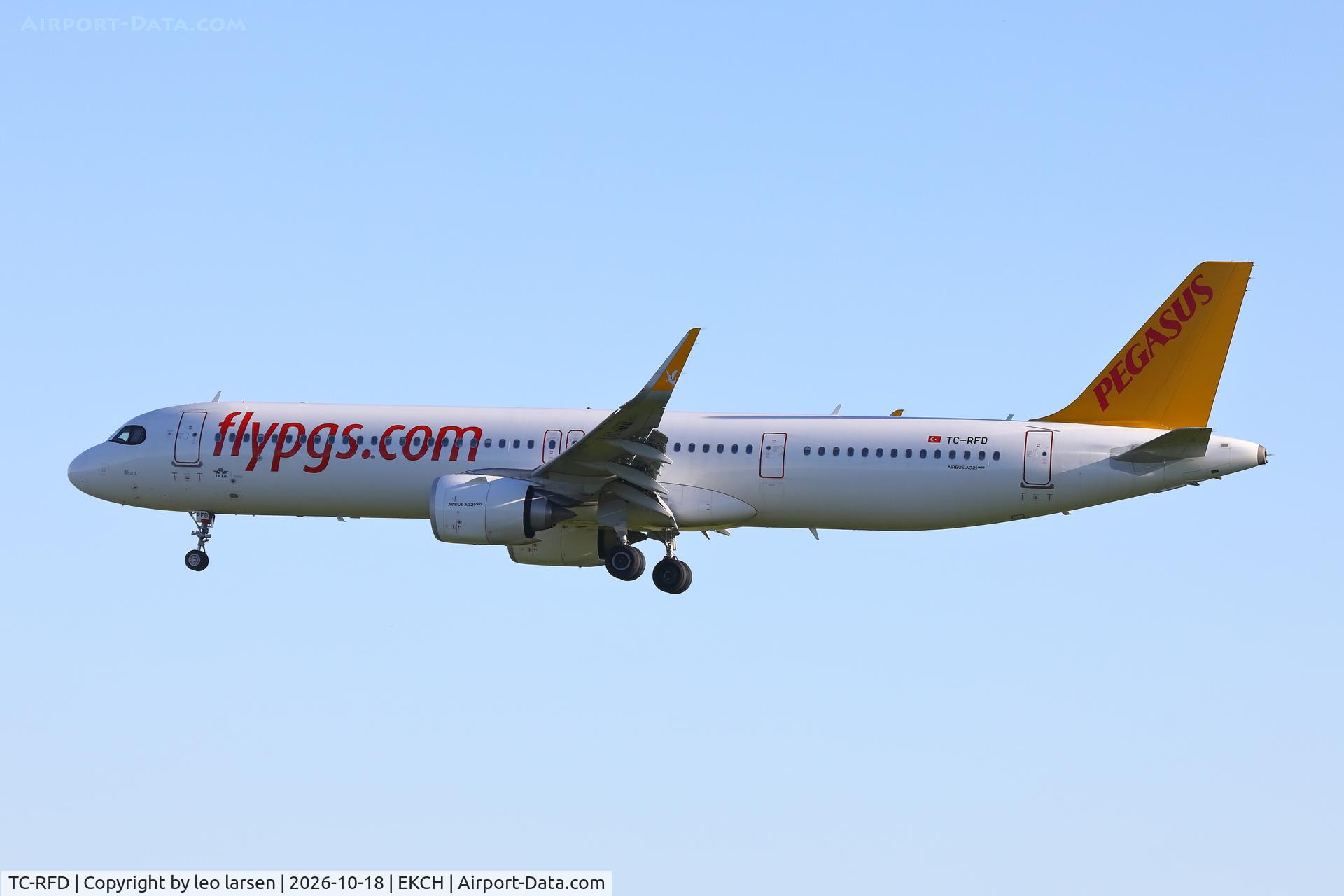 Aircraft TC-RFD, 2024 Airbus A321-251NX, c/n 12008, Copenhagen 18.10.2026, at EKCH, photo by leo larsen