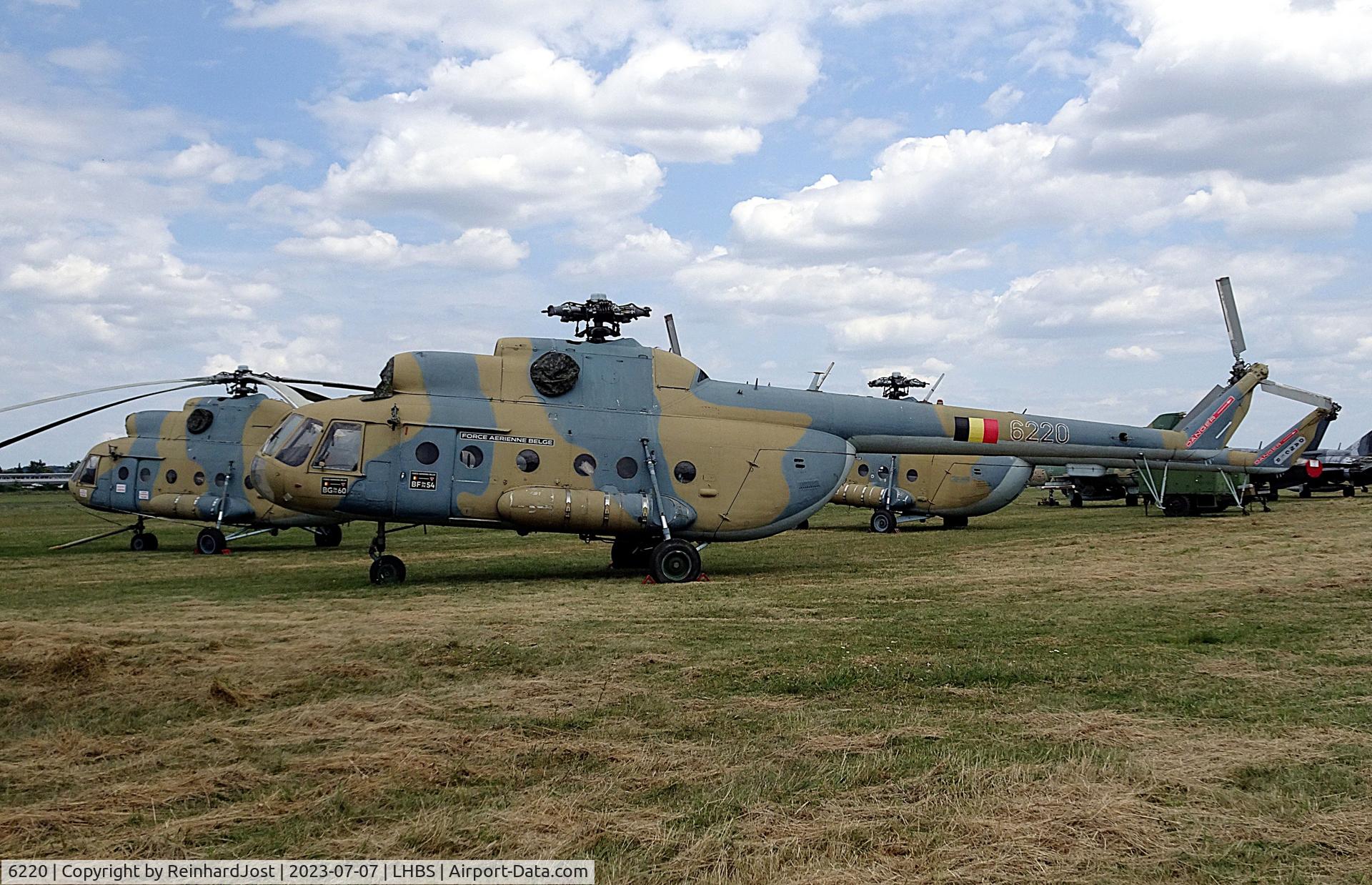 Aircraft 6220, 1980 Mil Mi-8T Hip, c/n 226220, With fictive Belgian Air Force flag from earlier filming-work at Budaörs, Hungary, at LHBS, photo by ReinhardJost