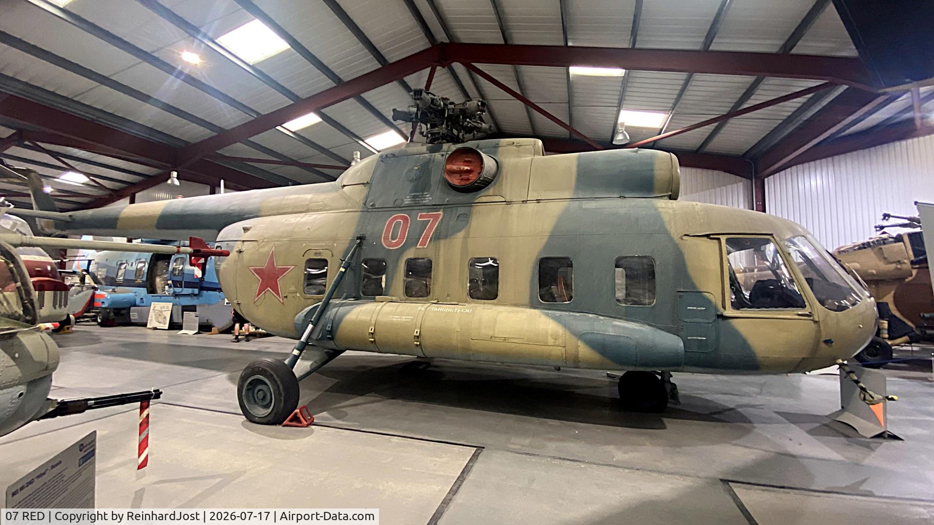 Aircraft 07 RED, Mil Mi-8PS, c/n 10618, Mi-8PS (ex-Polish Air Force 618, build 1972) now as Sowjet Air Force 07 Red at The Helicopter Museum at Weston-super-Mare, UK, photo by ReinhardJost
