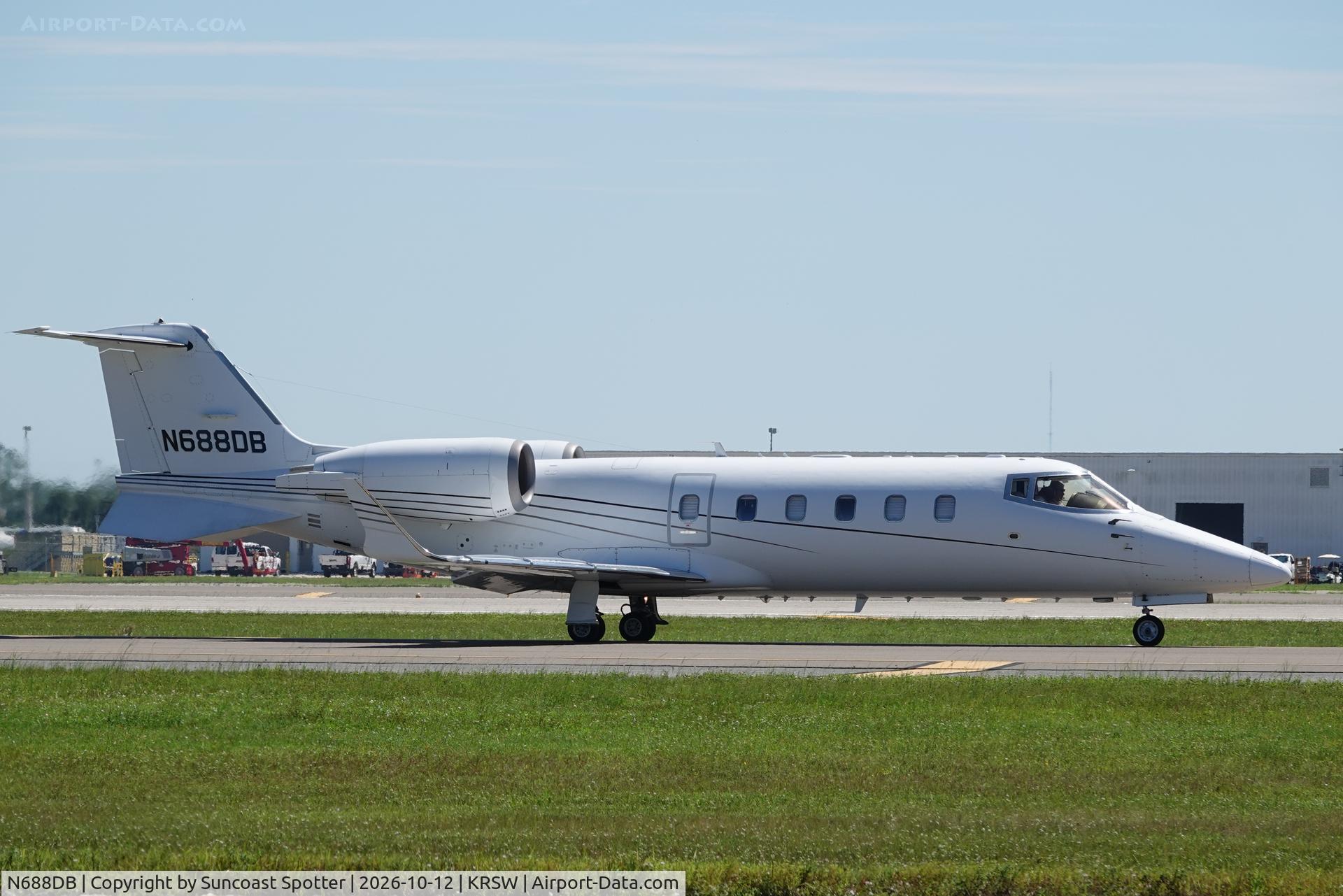 Aircraft N688DB, 1997 Learjet Inc 60, c/n 097, Lear 688DB taxis at Southwest Florida International Airport prior to flight to Hardy Anders Field, at KRSW, photo by Suncoast Spotter
