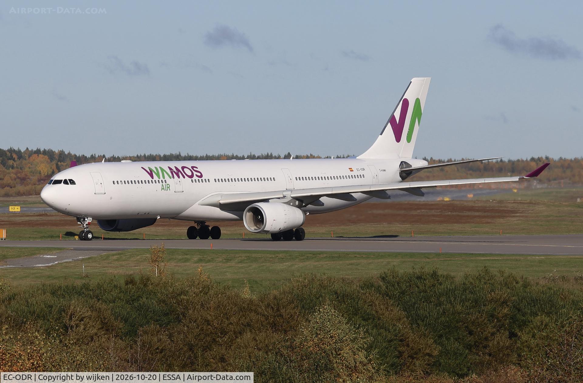 Aircraft EC-ODR, 2010 Airbus A330-343X, c/n 1103, Rwy 01L, at ESSA, photo by wijken