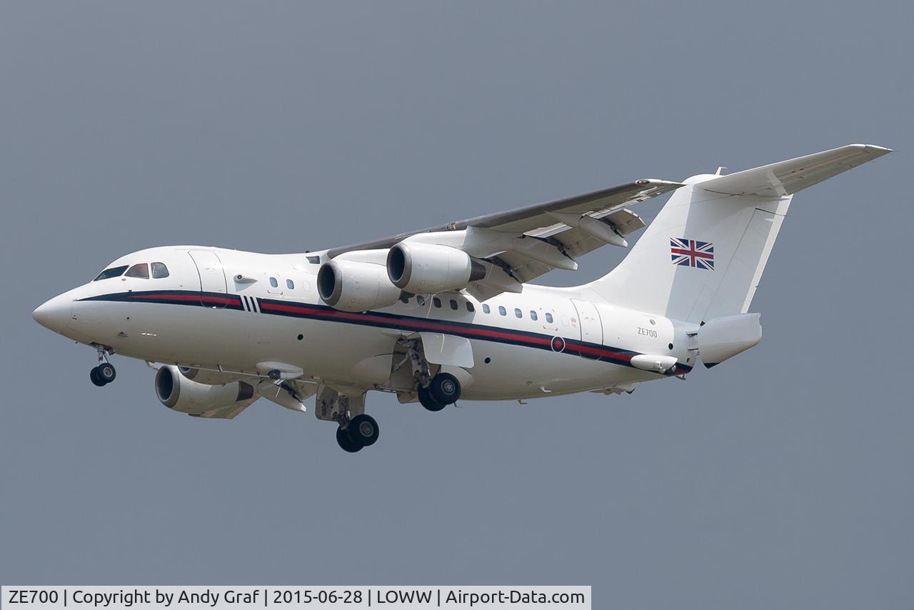 Aircraft ZE700, 1984 British Aerospace BAe.146-100 CC.2, c/n E1021, RAF Bae146, at LOWW, photo by Andy Graf