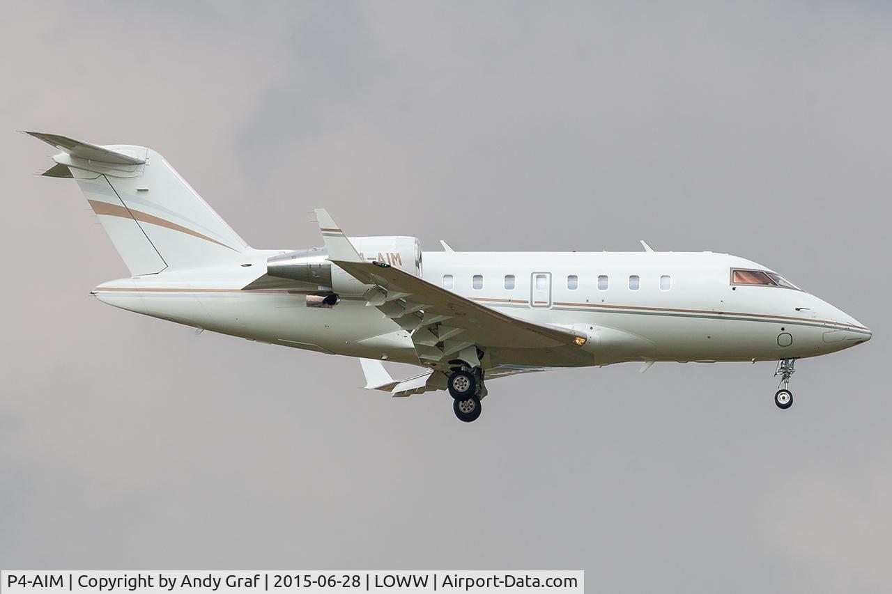 Aircraft P4-AIM, 2012 Bombardier Challenger 605, c/n 5886, Untitled CL605, at LOWW, photo by Andy Graf
