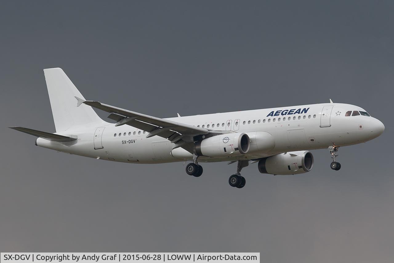 Aircraft SX-DGV, 2003 Airbus A320-232, c/n 1856, Aegean A320, at LOWW, photo by Andy Graf