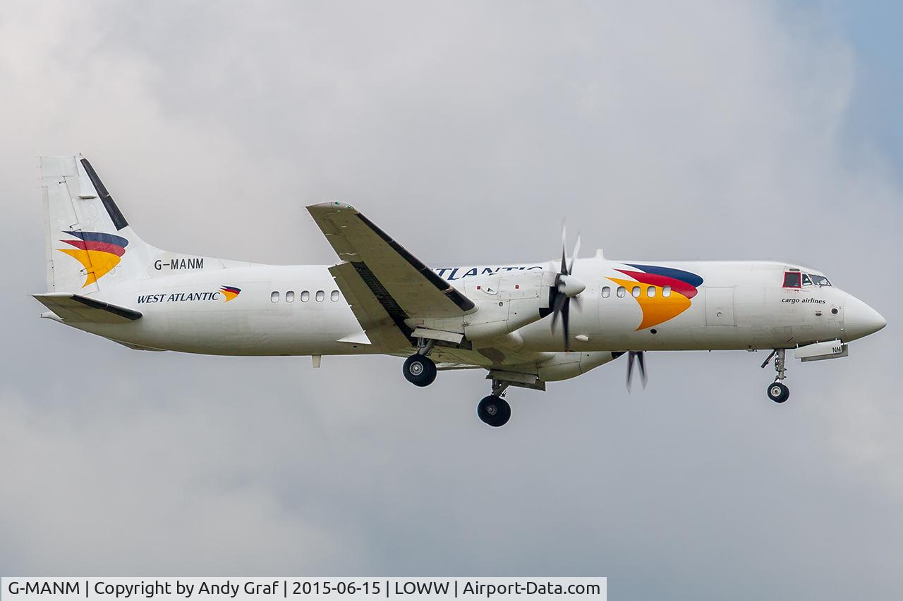 Aircraft G-MANM, 1988 British Aerospace ATP, c/n 2005, West Atlantic ATP, at LOWW, photo by Andy Graf
