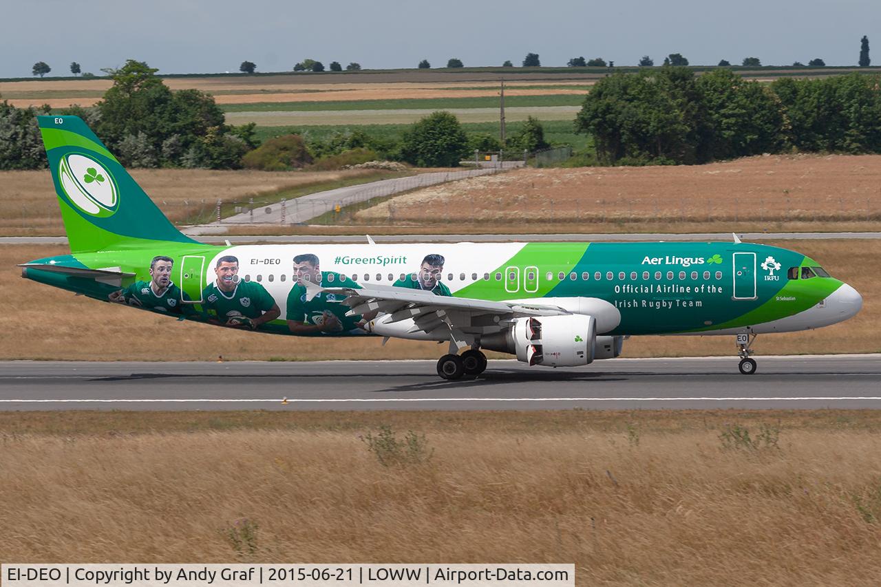 Aircraft EI-DEO, 2005 Airbus A320-214, c/n 2486, Aer Lingus A320, at LOWW, photo by Andy Graf
