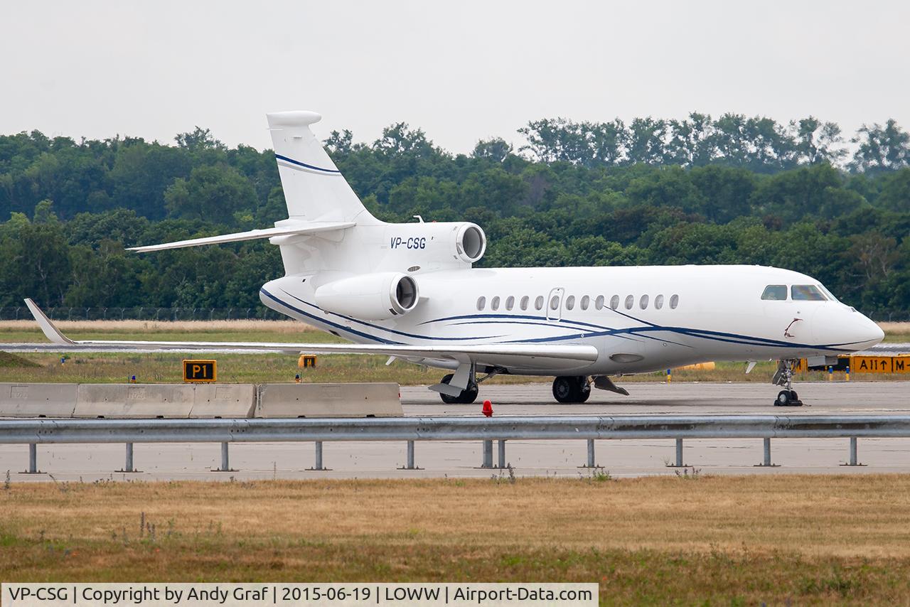 Aircraft VP-CSG, 2013 Dassault Falcon 7X, c/n 106, Untitled Falcon 7X, at LOWW, photo by Andy Graf