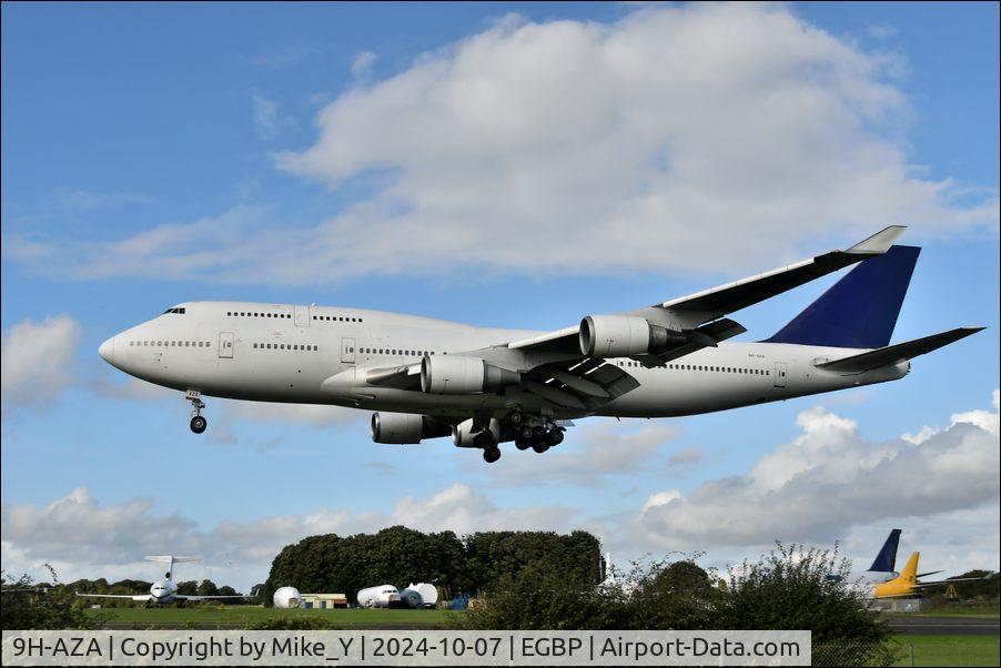 Aircraft 9H-AZA, 2004 Boeing 747-428, c/n 32871 l/n 1343, 2004 Boeing 747-428 arriving at Cotswold Airport to be scrapped, at EGBP, photo by Mike_Y