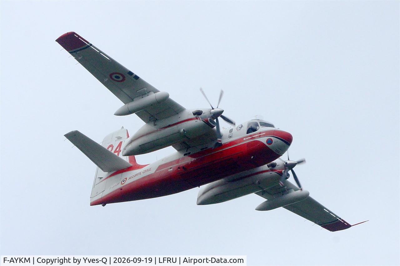 Aircraft F-AYKM, Grumman Conair S-2T Turbo Firecat, c/n 461/021, Grumman Conair S-2T Turbo Firecat, On display, Morlaix-Ploujean airport (LFRU-MXN), at LFRU, photo by Yves-Q