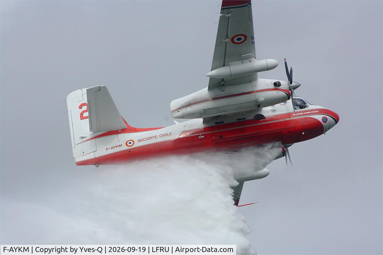 Aircraft F-AYKM, Grumman Conair S-2T Turbo Firecat, c/n 461/021, Grumman Conair S-2T Turbo Firecat, On display, Morlaix-Ploujean airport (LFRU-MXN), at LFRU, photo by Yves-Q