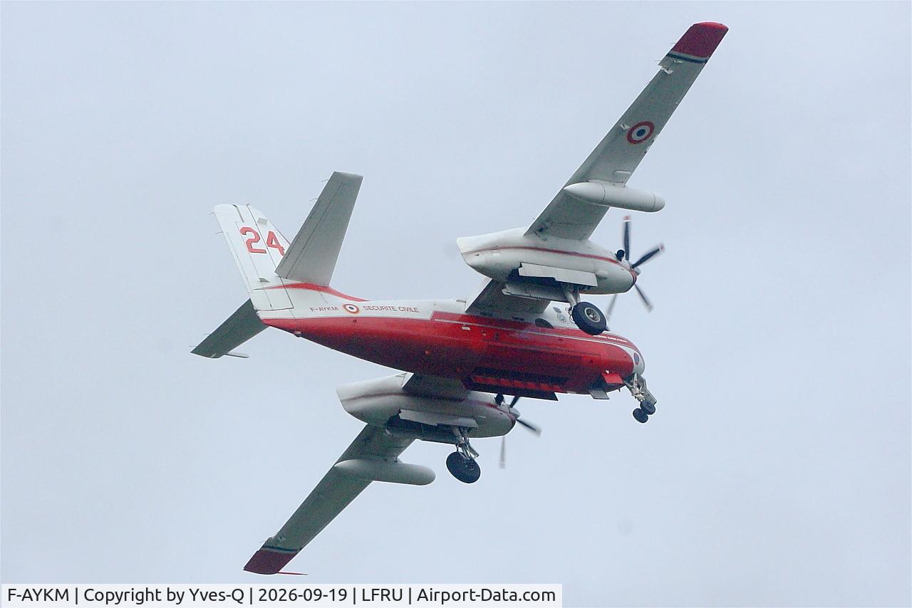 Aircraft F-AYKM, Grumman Conair S-2T Turbo Firecat, c/n 461/021, Grumman Conair S-2T Turbo Firecat, On display, Morlaix-Ploujean airport (LFRU-MXN), at LFRU, photo by Yves-Q