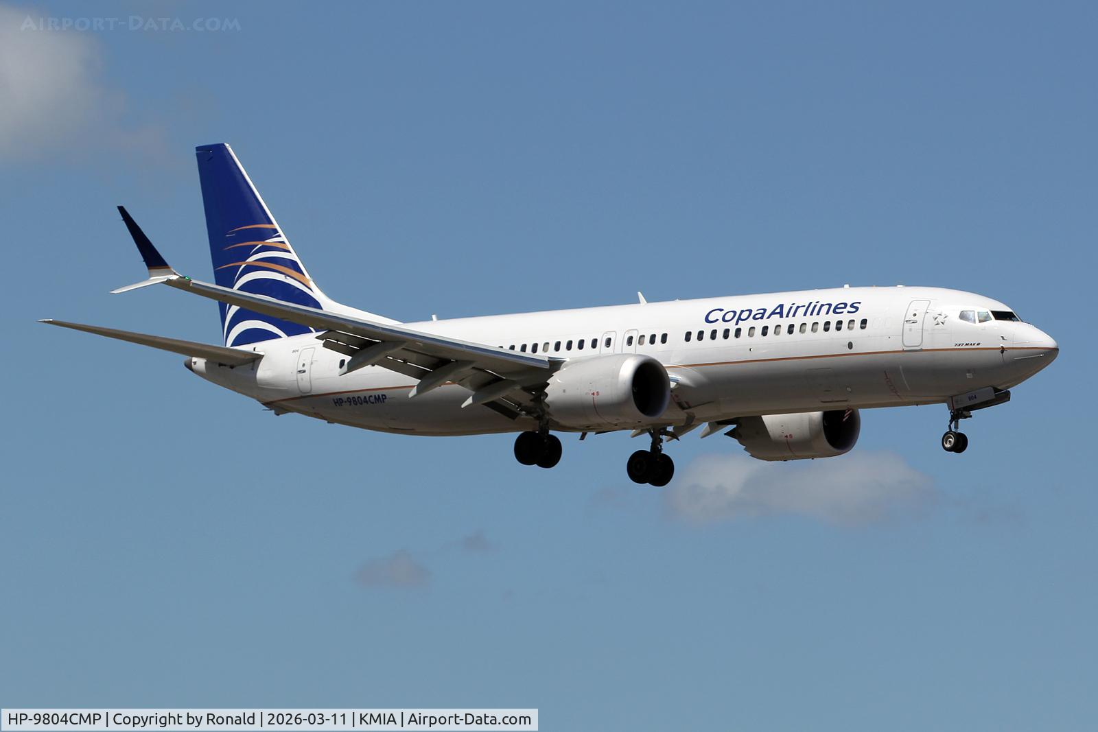 Aircraft HP-9804CMP, 2025 Boeing 737-8 MAX, c/n 44197 l/n 9123, at mia, at KMIA, photo by Ronald