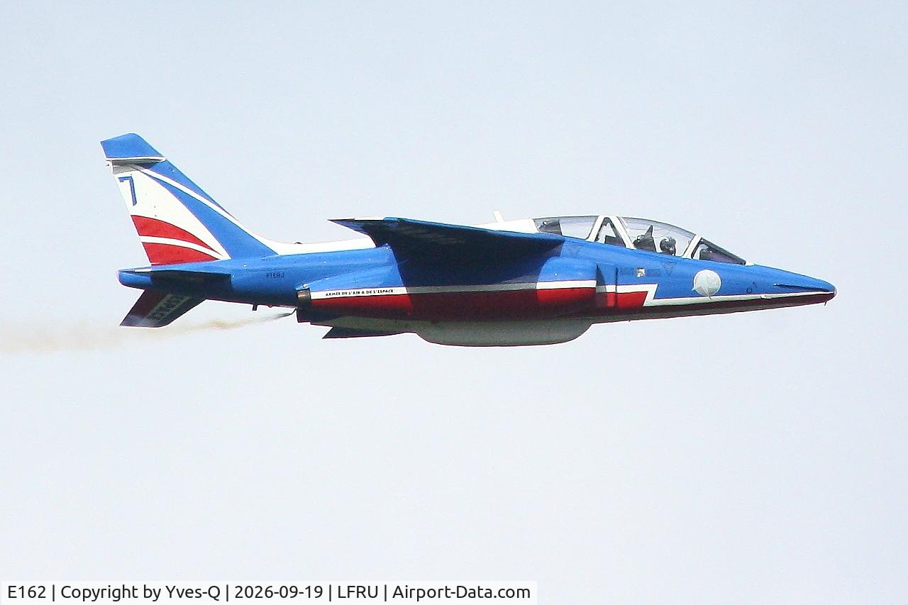 Aircraft E162, Dassault-Dornier Alpha Jet E, c/n E162, Dassault -Dornier Alpha jet , Athos 7 of Patrouille de France, On display, Morlaix-Ploujean airport (LFRU-MXN), at LFRU, photo by Yves-Q