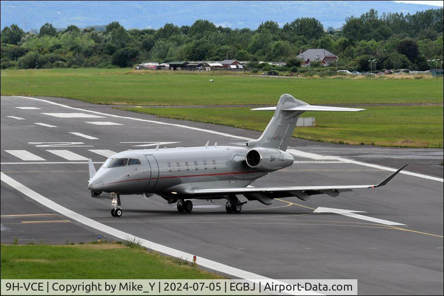 Aircraft 9H-VCE, 2014 Bombardier Challenger 350 (BD-100-1A10), c/n 20540, 2014 Bombardier Challenger 350 arriving at Gloucestershire Airport, at EGBJ, photo by Mike_Y