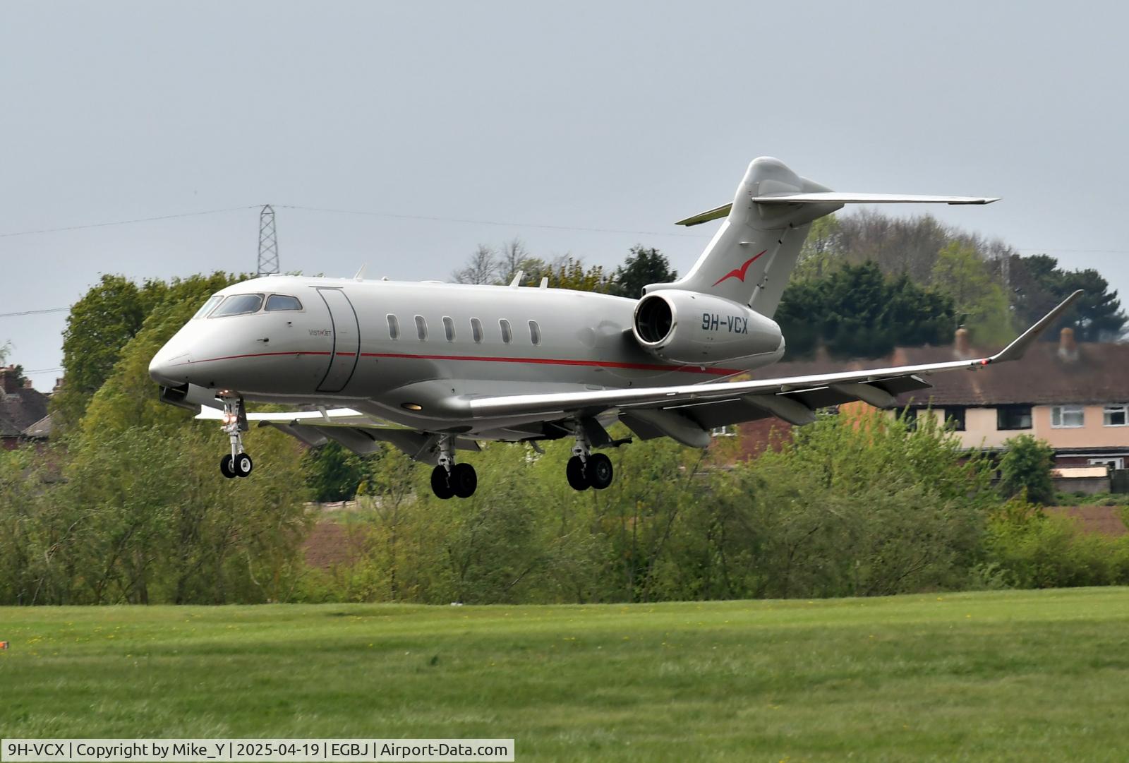 Aircraft 9H-VCX, 2015 Bombardier Challenger 350 (BD-100-1A10), c/n 20576, 2015 Bombardier Challenger 350 arriving at Gloucestershire Airport, at EGBJ, photo by Mike_Y