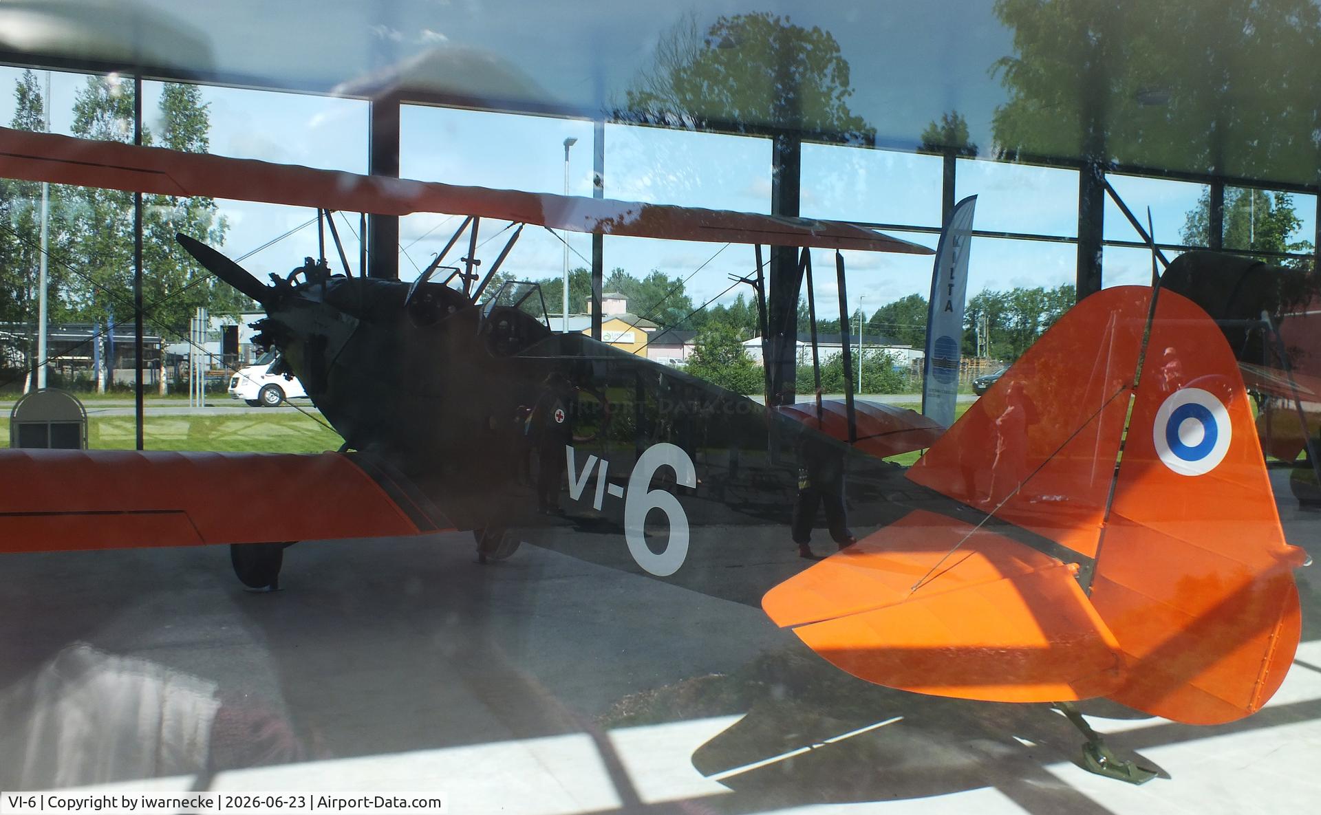 Aircraft VI-6, Valtion Viima II, c/n not found_VI-6, Valtion lentokonetehdas VL Viima II inside a glass pavilion (sorry for the reflections) at the Lentokonepuisto (Aircraft Park), Kauhava, photo by iwarnecke